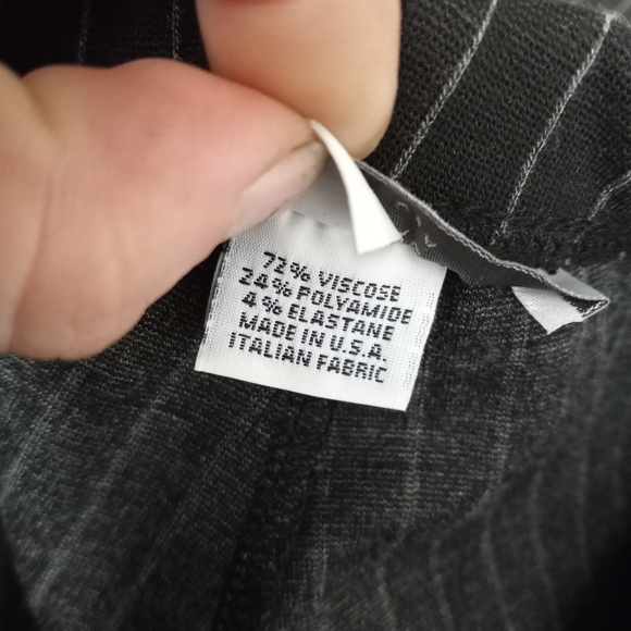 Final Sale - BRYN WALKER Charcoal w/Gray Pinstripes Knit Pants - Picture 4 of 6